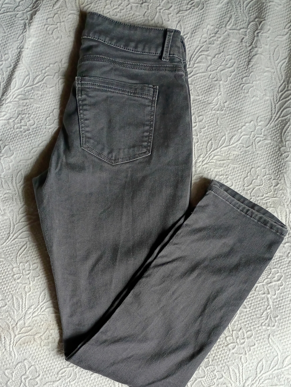 Riders by Lee Mid Rise Stretch Skinny Jeans in Gray Comfortable